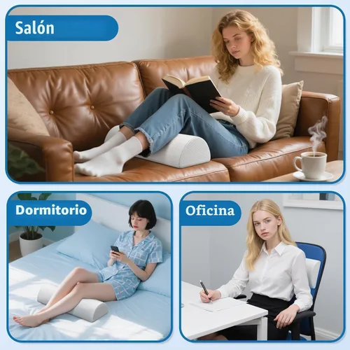 Miniatura 6 de SweetSlubr Almohada de rodilla para dormir de lado, almohada de espuma viscoelástica de media luna para piernas, almohada de elevación de cuña