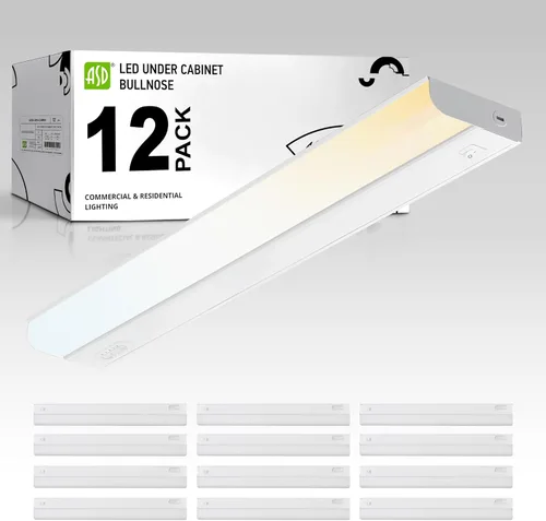 Miniatura 27 de ASD Iluminación LED para debajo del gabinete, 24 pulgadas, 12 W, 822 LM, luces regulables cableadas para debajo del gabinete para cocina, 3000