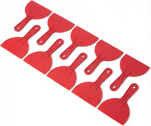 Miniatura 10 de Bates - Juego de 6 cuchillos de masilla de plástico, raspador de pintura, herramienta de spackle y esparcidor Rojo