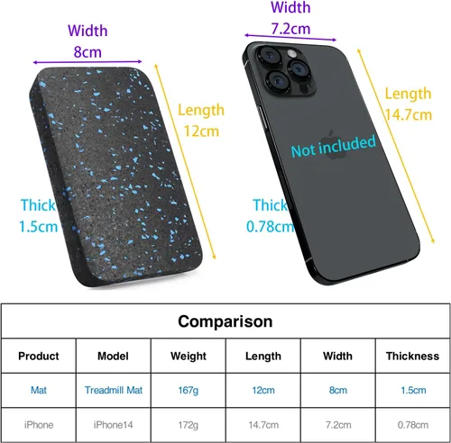 Miniatura 4 de Almohadillas para caminadora de alta resistencia, 6 almohadillas antivibraciones de goma ultra densa de 0.55 pulgadas, protección de suelo de grado