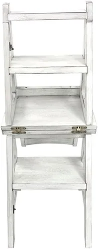 Miniatura 8 de Antigua silla plegable de la escalera de la biblioteca en blanco