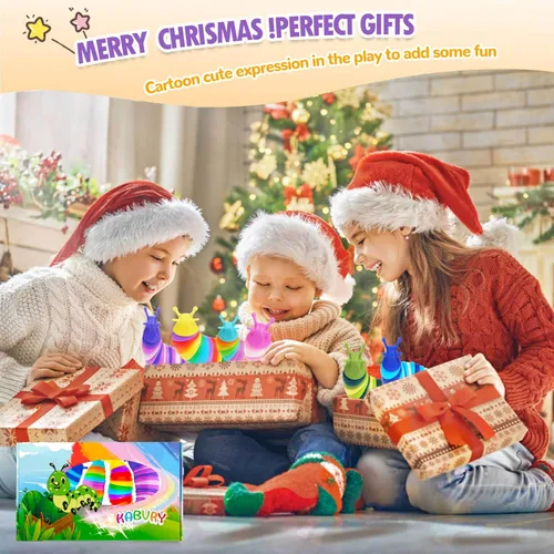 Miniatura 7 de Kabvy - Paquete de 6 juguetes sensoriales para ansiedad, oruga, juguetes sensoriales para autismo, TDAH, ansiedad y alivio del estrés, regalos
