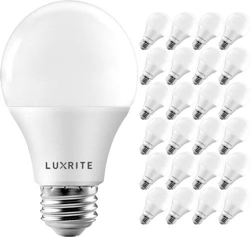 Miniatura 11 de LUXRITE - Foco LED A19 equivalente a 60 W, 5000 K Luz Blanca Brillante, 800 lúmenes, focos LED estándar regulables de 9 W, con clasificación de 5000