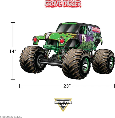 Miniatura 6 de Wall Palz Monster Jam - Calcomanías de pared de 23 pulgadas con interacción de realidad aumentada 3D, decoraciones de pared para despegar y pegar