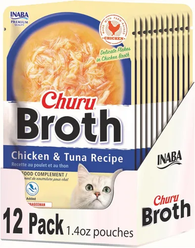 Miniatura 9 de INABA Caldo Churu para gatos, bolsa de guarnición, 1.4 onzas por bolsa, 12 bolsas, receta de pollo con salmón