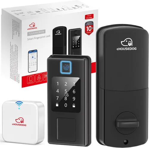 Miniatura 11 de EHD-SF01, cerradura inteligente de huellas dactilares, cerradura de puerta de entrada sin llave, cerradura de teclado con pantalla táctil, cerradura