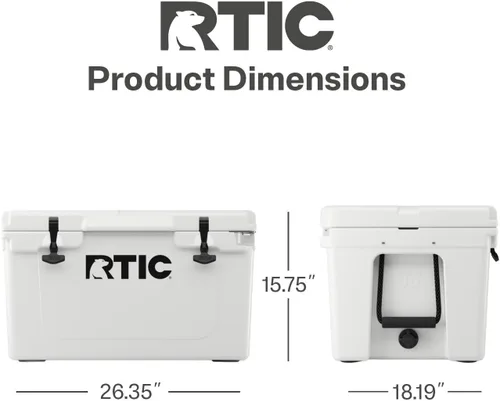Miniatura 5 de RTIC Caja de hielo portátil con aislamiento duro para playa, bebidas, bebidas, campamento, picnic, pesca, barco, barbacoa Blanco