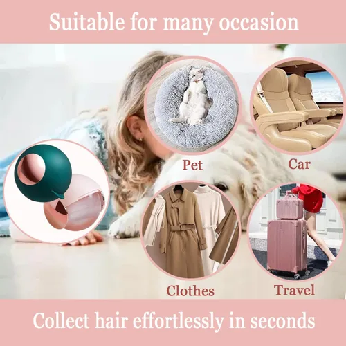 Miniatura 4 de CALMTEE Bola de rodillo de pelusa de gel reutilizable, rodillo de pelusa lavable pegajoso, portátil, para perros pequeños, gatos, mascotas, Rosa