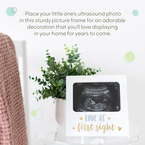 Miniatura 3 de Love at First Sight - Marco de fotos con ultrasonido neutro de género, regalo ideal para embarazo, baby shower y decoración de guardería, inserto