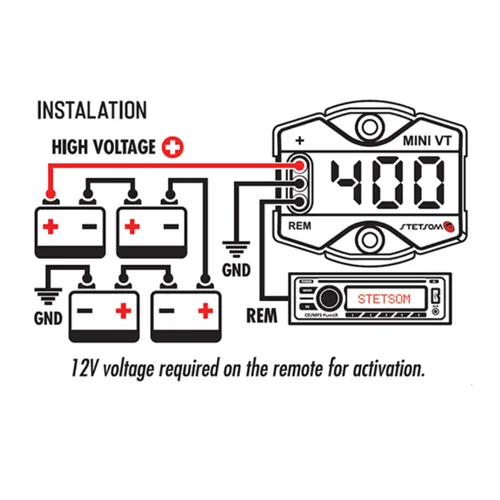 Miniatura 7 de Stetsom MiniVT-HV - Pantalla digital Mini voltímetro LED azul de alta precisión, hasta 455 V CC, panel de voltaje de batería de automóvil