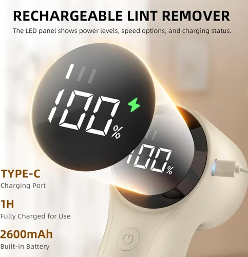 Miniatura 3 de Buywoo Afeitadora de Tela, Removedor de Pelusas Eléctrico, Afeitadora de Pelusas Recargable, Esenciales Domésticos para Ropa, Tapicería, Muebles