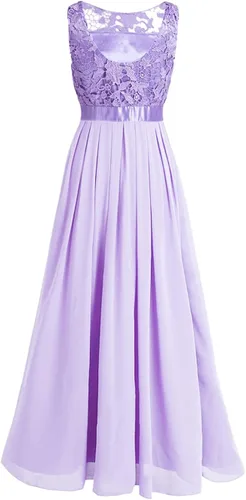 Miniatura 5 de Hularka Vestido largo de gasa de encaje floral para mujer