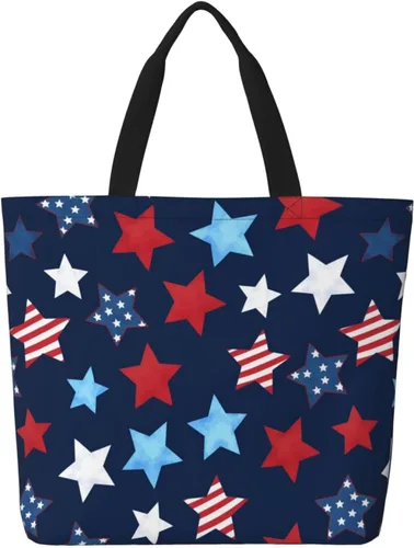 Miniatura 15 de Famame Canvas Tote Bag Large Women Casual Shoulder Bag Handbag Reusable Multipurpose Shopping Grocery Bag