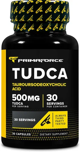 Primaforce TUDCA (ácido tauroursodesoxicólico) 30 porciones, 500 mg de Tudca por porción | Sales biliares de alta calidad, sin gluten, suplemento