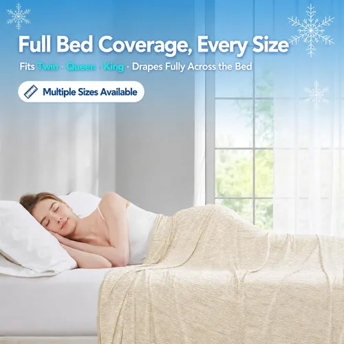 Miniatura 4 de Degrees of Comfort - Manta de enfriamiento tamaño Queen, mantas de verano para personas que duermen con calor, Q-Max>0.4 Fibra fresca, ropa de cama
