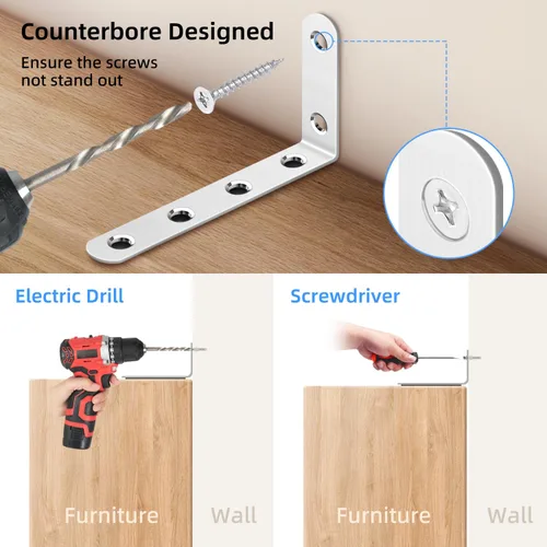 Miniatura 5 de Anclajes para muebles anti-punta a prueba de bebés: Kit de correas de seguridad para aparador seguro 400 libras librería a pared gabinete anclaje