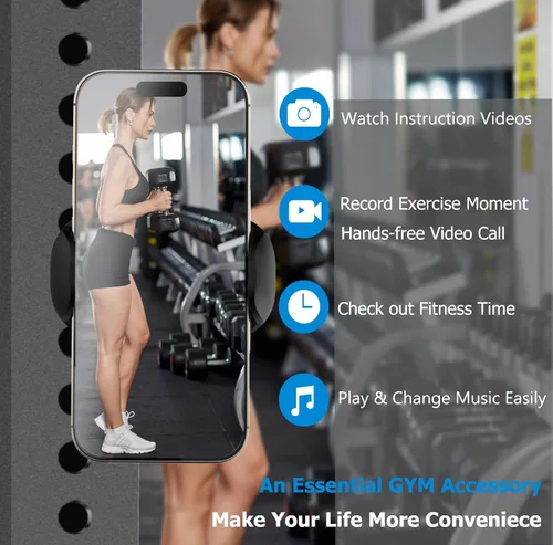Miniatura 4 de TONDA Soporte magnético para teléfono para gimnasio: soporte magnético ajustable de 360 grados, soporte de trípode para teléfono, accesorios