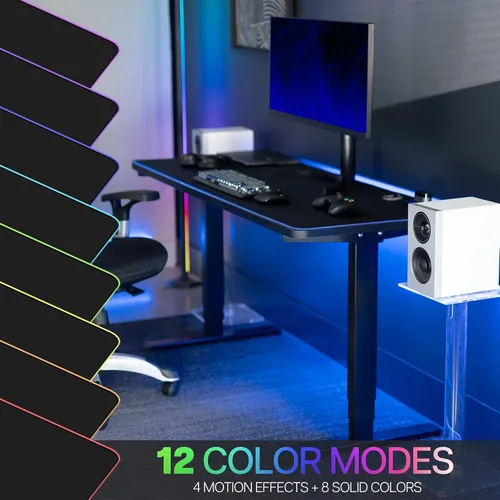 Miniatura 4 de VIVO DESK-PAD60-24 - Alfombrilla de escritorio grande de 60 x 24 pulgadas con iluminación RGB para ambiente de oficina y juegos inmersivos