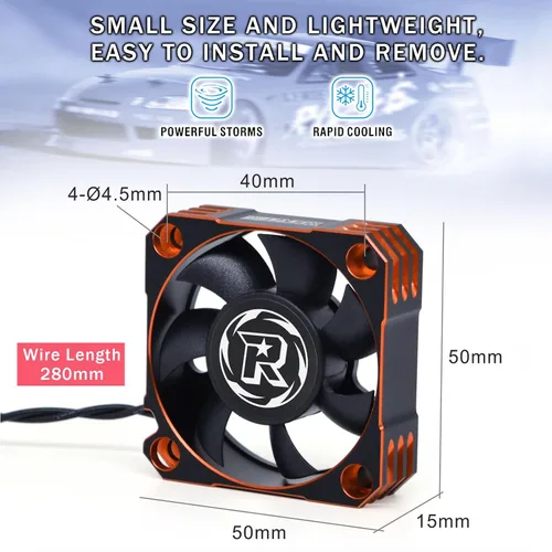 Miniatura 2 de Ventilador de refrigeración de motor RC de 50 mm 10000 RPM Disipador de calor del motor RC Ventilador de refrigeración ESC de 8.5V Disipación