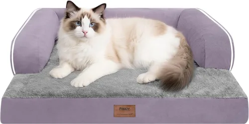 Miniatura 119 de Cama ortopédica impermeable para perros pequeños, cama para perros de tamaño mediano, cómoda cama para mascotas y gatos con lados, funda extraíble