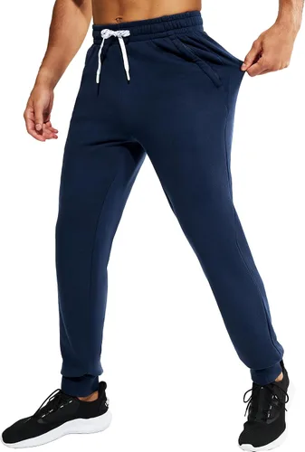 Miniatura 5 de MIER Men's Cotton Joggers Athletic Sweatpants for Gym Workout Active Lounge Jersey Track Pants with Pockets, Elastic Waist
