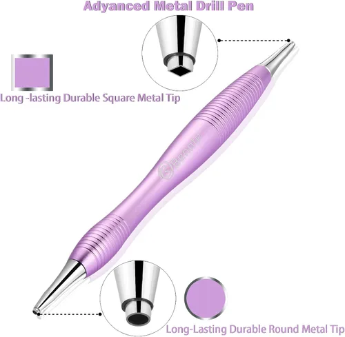 Miniatura 2 de Kits de bolígrafos de pintura de arte de diamantes de metal Benote, herramientas de bolígrafo de diamante con punta roscada, ergonómico, cuadrado