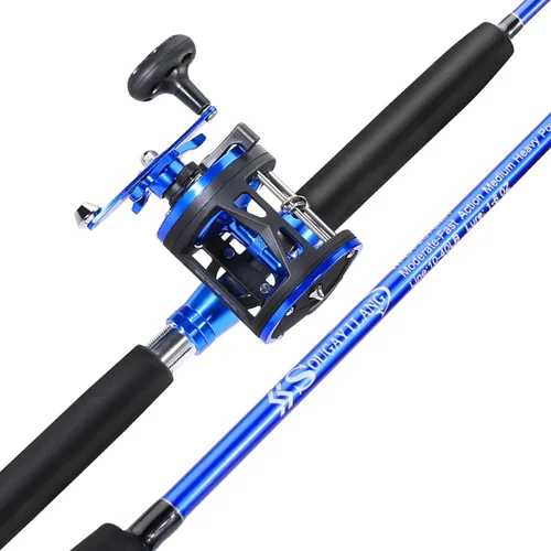 Combo de caña de pescar Sougaiyang, combo de carrete de pesca con arrastre de 2 piezas con relación de engranajes de 3.8:1 y rodamientos 3+1,
