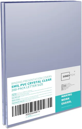 Miniatura 22 de Binditek paquete de 50 portadas de encuadernación transparentes de PVC de 8 mil, 11 x 17 pulgadas, tamaño tabloide, esquinas cuadradas, sin