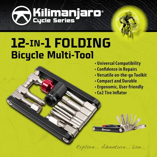 Miniatura 2 de Kilimanjaro Cycle Series 12 en 1 - Herramienta de bicicleta plegable, multiherramienta compacta para reparación de bicicletas, 910526ECE