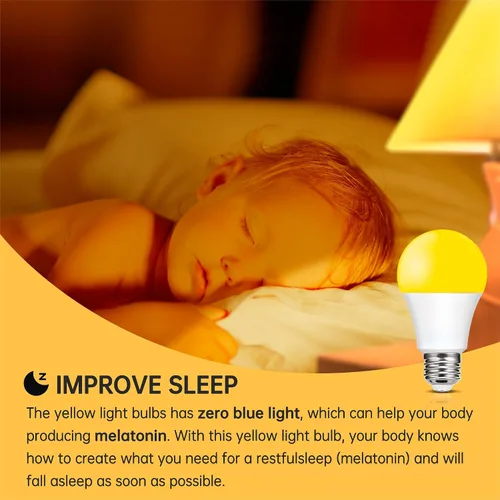 Miniatura 5 de Bombillas LED amarillas para exteriores, 9 W (equivalente a 60 W) ámbar 2000 K para exteriores, patio trasero, porche, dormitorio, no regulable,