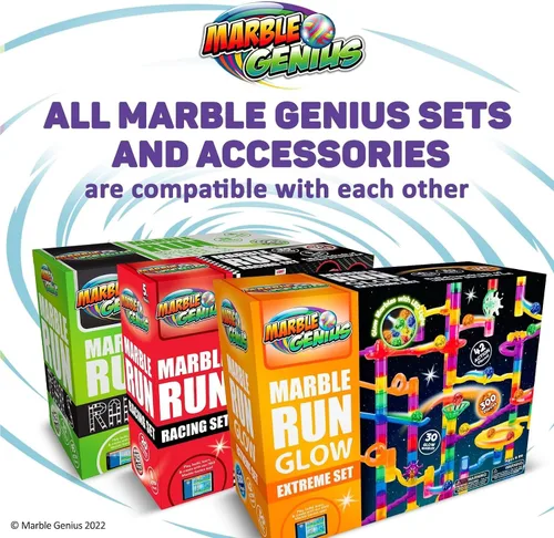 Miniatura 8 de Marble Genius Glow Marble Run Super Set - 200 piezas completas + aplicación de instrucciones gratuita y manual de instrucciones a todo