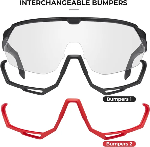 Miniatura 8 de CARFIA Gafas de sol polarizadas de ciclismo para hombre - 3 lentes intercambiables UV400/a prueba de golpes/HD Vision CA5390