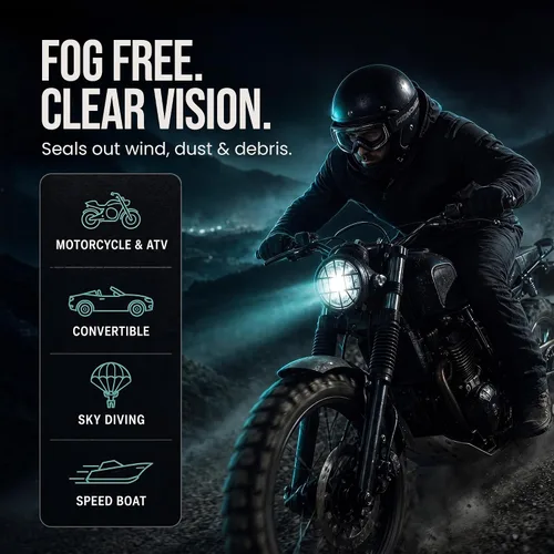 Miniatura 6 de Bikershades Gafas protectoras para gafas de moto, ciclismo, esquí, paracaidismo, trabajo al aire libre Transparente