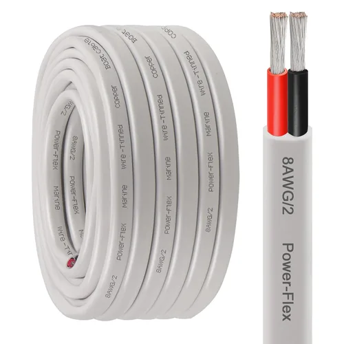 Miniatura 24 de Cable marino dúplex de calibre 10, cable de cobre estañado para barco, 150 pies, 10 AWG, estándar de EE. UU., OFC, alambre de cobre libre de oxígeno