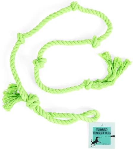 Miniatura 7 de Tumbo Juguete de cuerda de tirón resistente para perros (juguete de cuerda fuerte y duradero de 5 pies de largo con asa) Juguete para perros TUG of