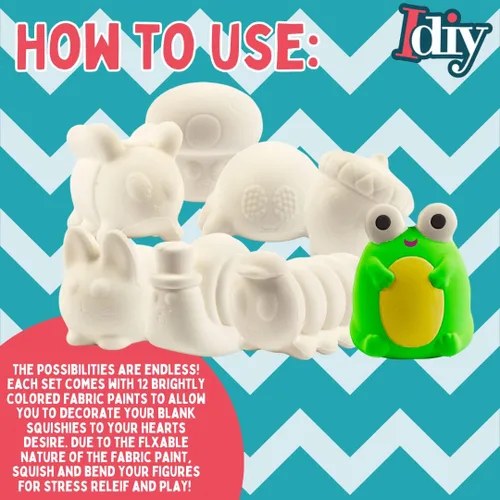 Miniatura 4 de Kit de manualidades Jumbo Squishy Toys (paquete de 8 criaturas de jardín) – Pinta tus propios Squishies de levantamiento lento para niños – Incluye
