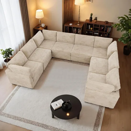 Miniatura 34 de Sofá Seccional Modular Sofá Nube - Sofás Seccionales Cómodos de Gran Tamaño en Forma de L para Sala de Estar, Sofá Cama Sleeper Convertible