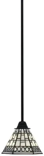 Miniatura 172 de Toltec Lighting Paramount - Mini colgante de 1 luz en acabado negro mate con cristal de arte perla de 7 pulgadas y estilo negro