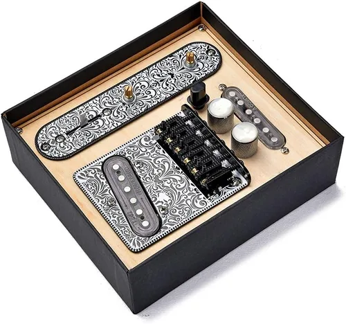Miniatura 6 de Placa de puente de silla de montar de guitarra cargada Alnico V, placa de control de guitarra eléctrica con interruptor de 3 vías, juego de pastilla