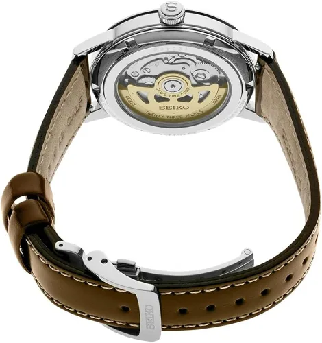 Miniatura 3 de Seiko Presage - Reloj automático de cuero marrón SRPE45 verde para hombre