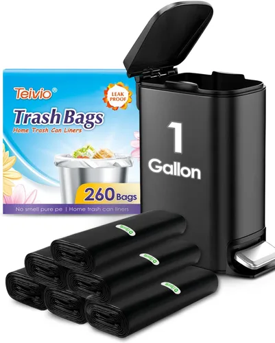 Miniatura 46 de Bolsas de basura fuertes de 1.2 galones, 220 unidades, bolsas de basura para baño, bolsas de plástico pequeñas para la oficina en casa, cocina, se