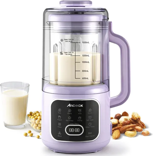 Máquina automática de leche de nueces 11 en 1 – Máquina automática de leche multifunción para leche de almendras, avena, soja, yogur, jugo con