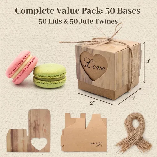 Miniatura 2 de VGOODALL Cajas de regalo pequeñas, cajas de recuerdo de fiesta, 2 x 2 x 2 pulgadas, paquete de 50 unidades para invitados nupciales, baby shower
