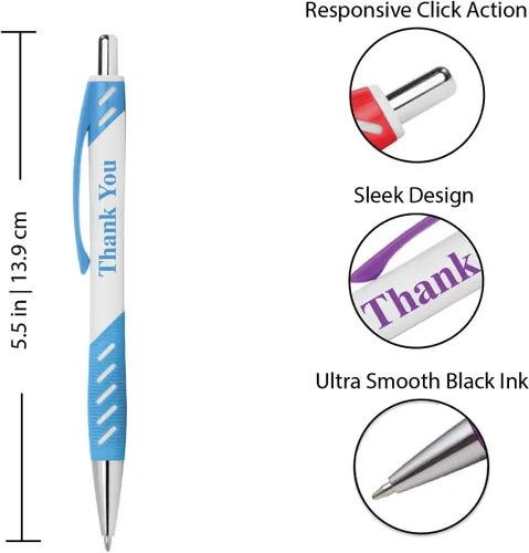 Miniatura 2 de Bolígrafos de regalo "Thank You" con agarre para eventos, fiestas, agradecimiento a los empleados y más (paquete de 5)