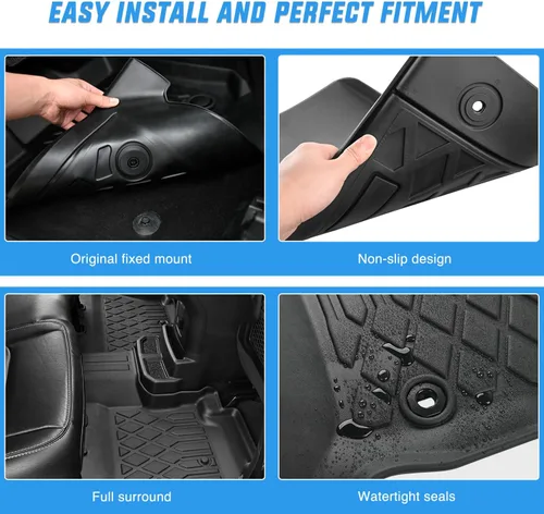 Miniatura 4 de Alfombrillas de suelo de TPE Nilight para Jeep Wrangler JK Unlimited 4 puertas 2013 2014 2015 2016 2017 2018 (no para JL y 4XE), revestimientos