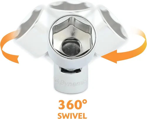 Miniatura 2 de Dynamic Herramientas 3/8" Drive 7 Pieza 6 Puntos SAE, Conjunto Universal Flex Socket Set, 3/8" - 3/4