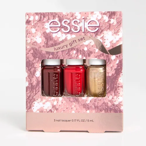 Essie Esmalte de Uñas, Fórmula Vegana Libre de 8, Set de Esmalte de Uñas para Vacaciones de 3 Piezas, 1 Kit