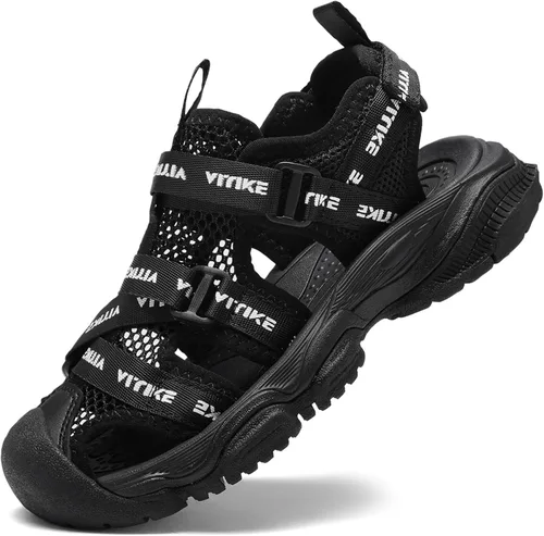 Miniatura 60 de JMFCHI Sandalias deportivas de verano para niños y niñas, sandalias de punta cerrada para exteriores, zapatos atléticos para agua, sandalias