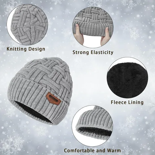 Miniatura 75 de Loritta Gorro de invierno cálido de punto grueso y holgado para hombre