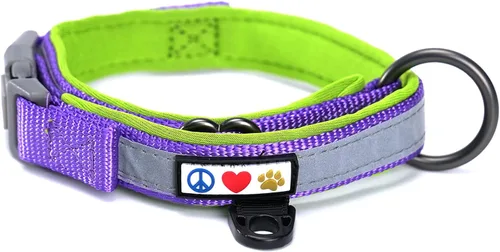 Miniatura 13 de Pawtitas Cuello ajustable reflectante para perro, Collar para perro acolchado, Negro